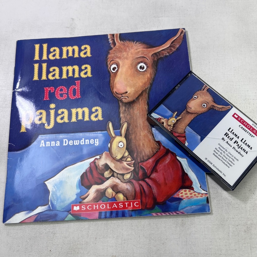 Llama Llama Red Pajama Anna Dewdney Scholastic Book and Cassette Tape Set 2006